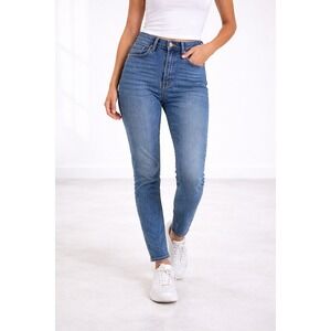 Levi's 501 Skinny Jeans Women 25 Medium Wash High Rise Button Fly